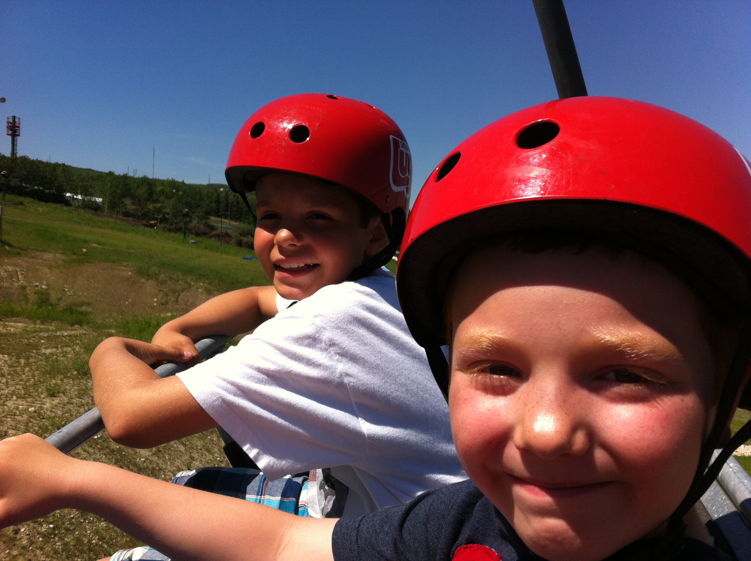 Family Fun At Calgary Skyline Luge - You Have To Try This! - View From Chair Lift #skyline_luge #calgary #family #attractions